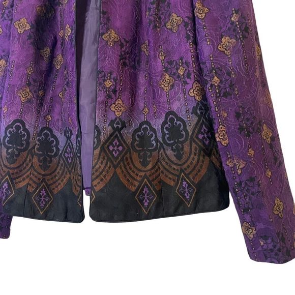 Coldwater‎ Creek Jacket Women's Size 10 Purple art boho - Picture 3 of 8